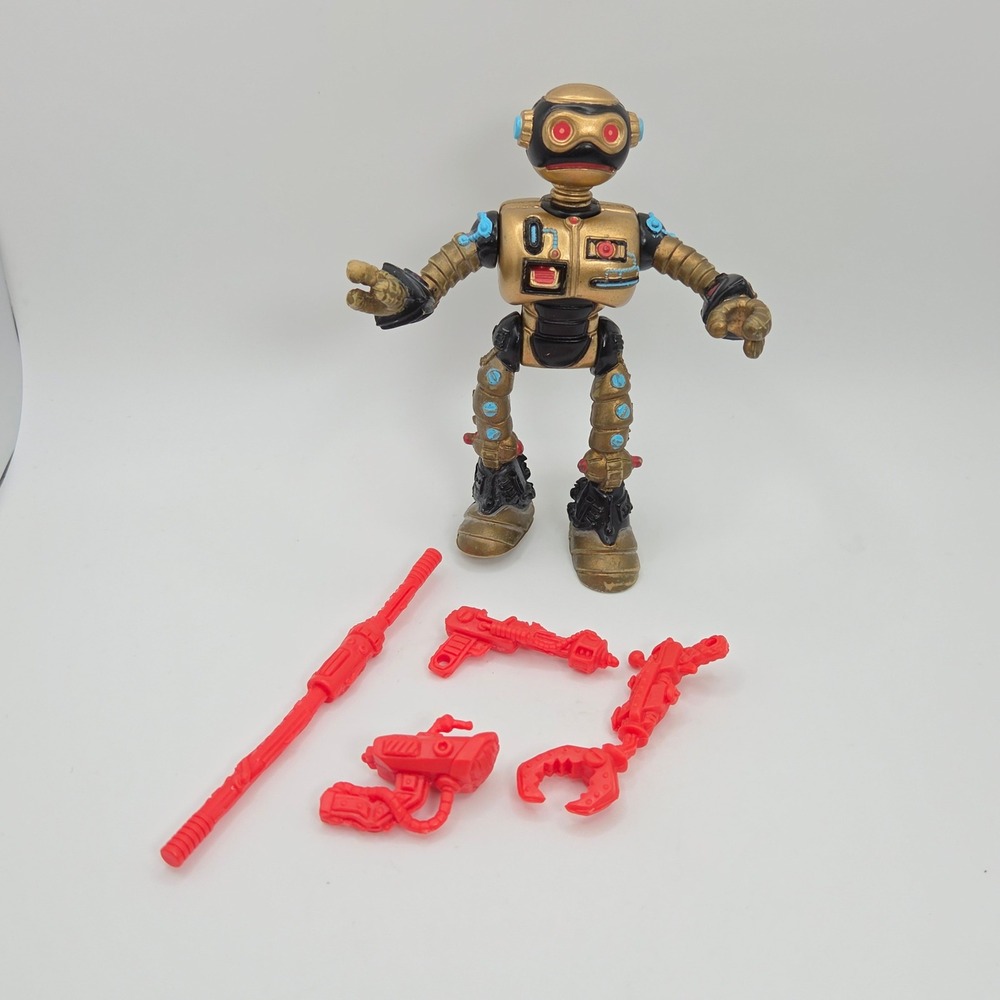 Vtg TMNT FUGITOID 1990 - 100% COMPLETE Robot ALL WEAPONS Ninja Turtles